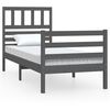 vidaXL Cadre de lit sans matelas gris bois massif 90x200 cm