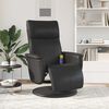 vidaXL Fauteuil inclinable de massage repose-pieds noir similicuir
