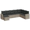 vidaXL Salon de jardin 8 pcs avec coussins gris clair r&eacute;sine tress&eacute;e