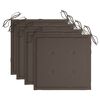 vidaXL Chaises de jardin et coussins taupe lot de 4 Bois teck massif