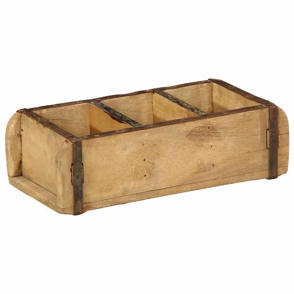 vidaXL Plateau avec stockage Marron 30 x 14 x 9 cm Bois Recycl&eacute; Solide