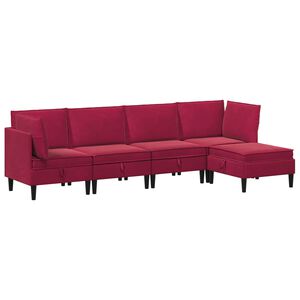 vidaXL Ensemble de meubles pour le salon 5 pcs Bordeaux Velours