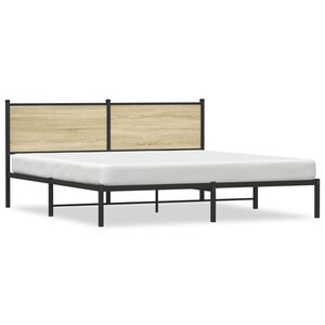vidaXL Cadre de lit en m&eacute;tal sans matelas ch&ecirc;ne sonoma 160x200 cm