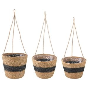 vidaXL 3 pc Naturel et noir &Oslash;26 x 19 cm 100 % Herbe de mer