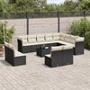 vidaXL Salon de jardin avec coussins 13 pcs noir r&eacute;sine tress&eacute;e
