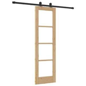 vidaXL Porte coulissante ORKDAL Naturel et Noir 61 x 198,5 cm