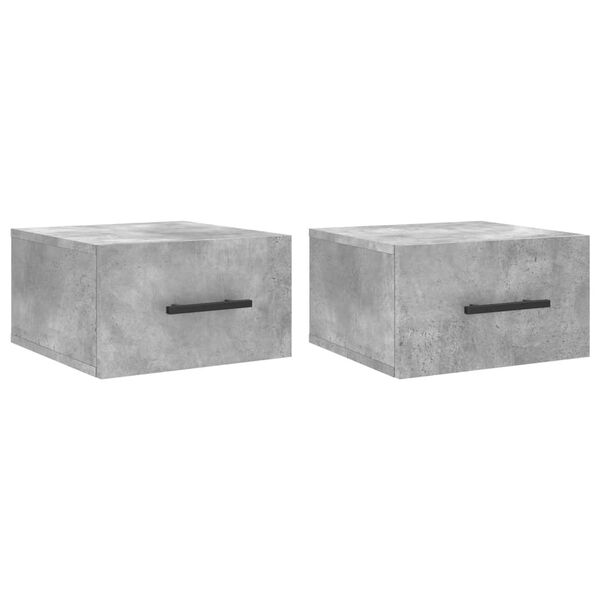 vidaXL Tables de chevet murales 2 pcs gris b&eacute;ton 35x35x20 cm