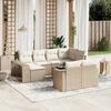 vidaXL Salon de jardin 11 pcs avec coussins beige r&eacute;sine tress&eacute;e