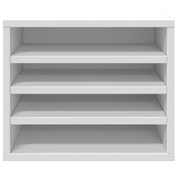 vidaXL Organisateur de bureau blanc 36x26x29,5 cm bois d'ingénierie