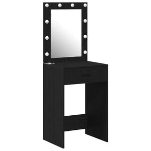 vidaXL Table de Toilette Ch&ecirc;ne noir 50 x 41 x 135 cm Bois d'ing&eacute;nierie