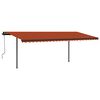 vidaXL Auvent manuel r&eacute;tractable avec poteaux 3,5x2,5 m Orange/marron