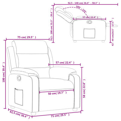 vidaXL Fauteuil inclinable gris clair velours