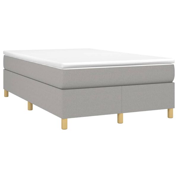 vidaXL Sommier &agrave; lattes de lit avec matelas Gris clair 120x200cm Tissu