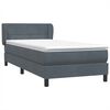 vidaXL Sommier à lattes de lit et matelas gris foncé 80x210 cm velours