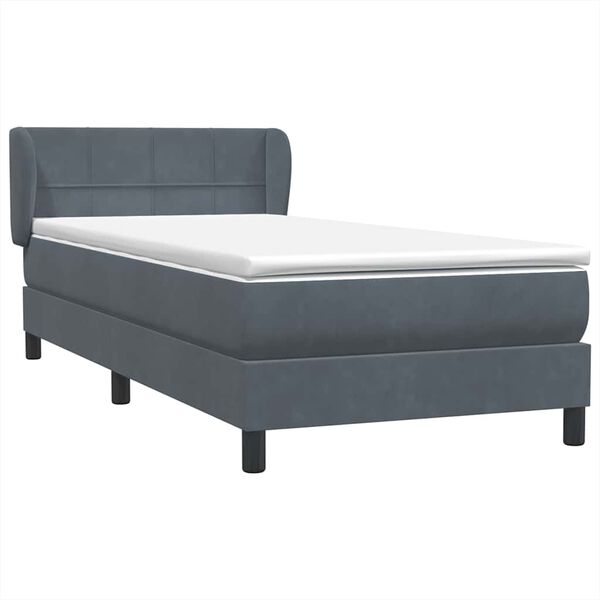 vidaXL Sommier à lattes de lit et matelas gris foncé 80x210 cm velours