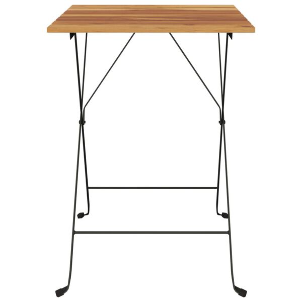 vidaXL Table de bistro pliante 55x54x71cm Bois de teck solide et acier