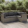 vidaXL Salon de jardin 4 pcs avec coussins Gris R&eacute;sine tress&eacute;e