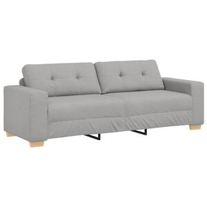 vidaXL | Sofa 3 places | avec coussin Gris nuage tissu