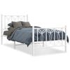 vidaXL Cadre de lit métal sans matelas avec pied de lit blanc 80x200cm