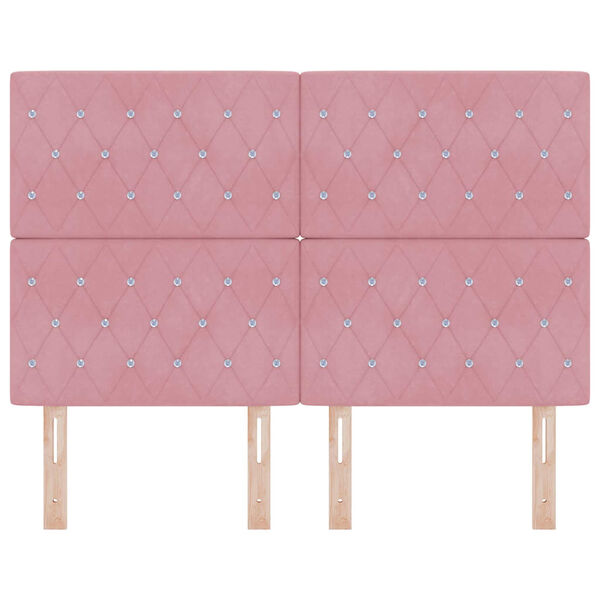 vidaXL T&ecirc;te de lit avec t&ecirc;te de lit Rose 144 cm Cuir synth&eacute;tique