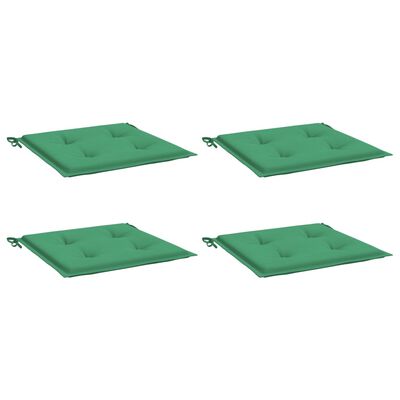 vidaXL Coussins de chaise jardin lot de 4 vert 50x50x3 cm tissu oxford