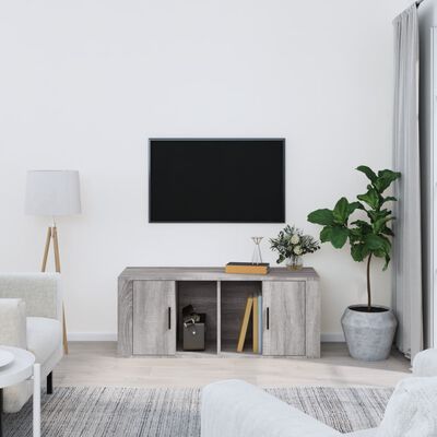 vidaXL Meuble TV Sonoma gris 100x35x40 cm Bois d'ingénierie