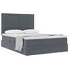 vidaXL Lit avec rangement et matelas Gris fonc&eacute; 140 x 190 cm Velours