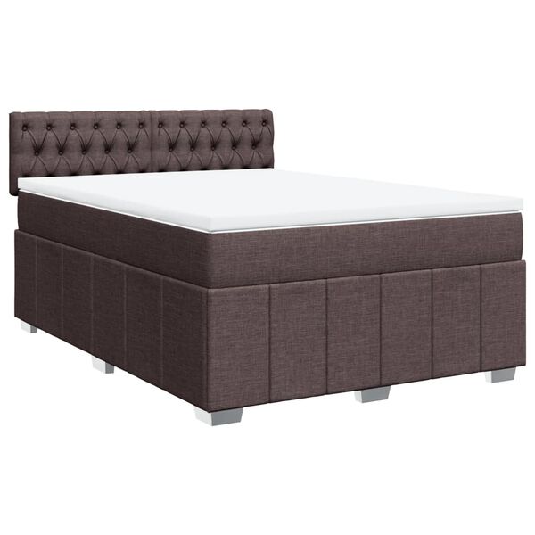 vidaXL Sommier &agrave; lattes de lit avec matelas Marron fonc&eacute; 160x200 cm