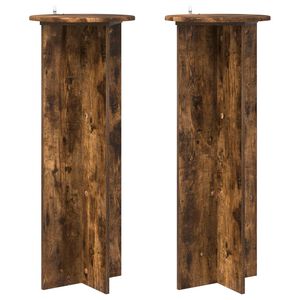 vidaXL Support de Plante 2 pi&egrave;ces Ch&ecirc;ne fum&eacute; &Oslash;40 x 100 cm