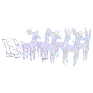 vidaXL D&eacute;coration de No&euml;l Rennes et tra&icirc;neau 320 LED Acrylique