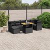 vidaXL Salon de jardin 8 pcs avec coussins noir r&eacute;sine tress&eacute;e
