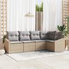 vidaXL Ensemble de canap&eacute; de jardin 5 pcs Beige et Gris clair