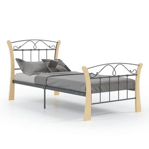 vidaXL Cadre de lit sans matelas noir m&eacute;tal 90x200 cm