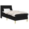 vidaXL Cadre de lit avec matelas Noir 90 x 190 cm tissu