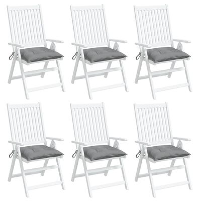 vidaXL Coussins de chaise lot de 6 gris 40x40x7 cm tissu oxford