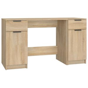 vidaXL Bureau avec armoire lat&eacute;rale Ch&ecirc;ne sonoma Bois d'ing&eacute;nierie