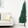 vidaXL Demi-arbre de No&euml;l artificiel pr&eacute;-&eacute;clair&eacute; et boules vert 180 cm