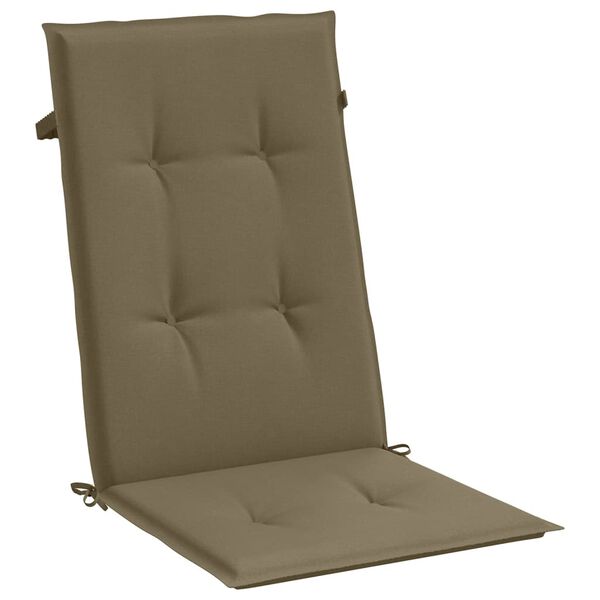 vidaXL Coussins de chaise &agrave; dossier haut lot de 4 taupe m&eacute;lang&eacute; tissu