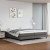 vidaXL Sommier &agrave; lattes de lit avec matelas Gris 200x200 cm Similicuir