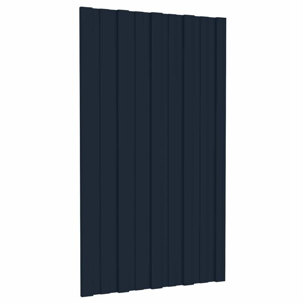 vidaXL Panneau de toiture 12 pcs Anthracite 80 x 45 cm Acier galvanis&eacute;