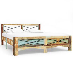 vidaXL Cadre de lit bois de r&eacute;cup&eacute;ration massif 160x200 cm