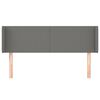 vidaXL T&ecirc;te de lit avec oreilles Gris fonc&eacute; 147x16x78/88 cm Tissu