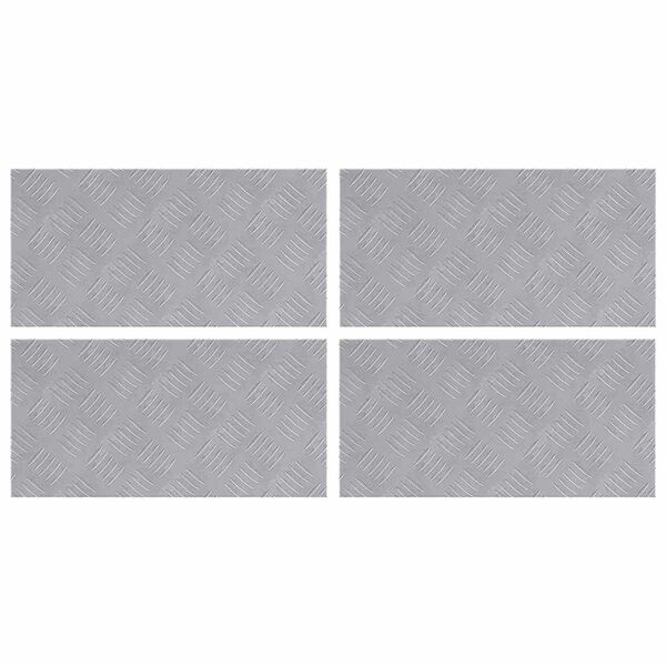 vidaXL Nez de marche Rectangulaire 4 pcs Argent&eacute; 50 x 25 cm Aluminium