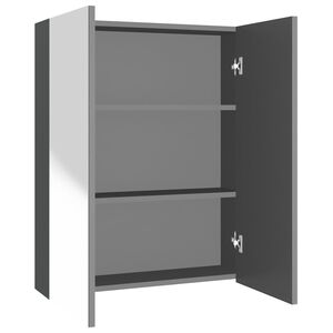 vidaXL Armoire &agrave; miroir de salle de bain 60x15x75 cm MDF Anthracite