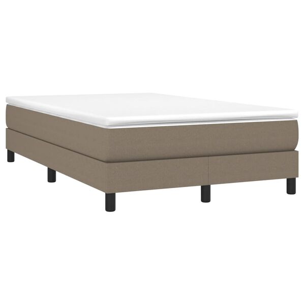 vidaXL Sommier &agrave; lattes de lit avec matelas taupe 120x190 cm tissu