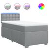 vidaXL Sommier &agrave; lattes de lit avec matelas gris clair 80x200 cm tissu