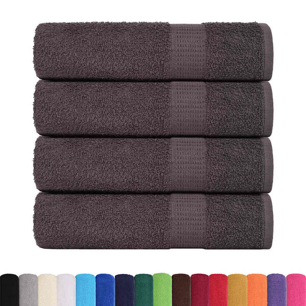 vidaXL Serviettes de douche FROGN 4 pcs anthracite 70x140 cm 360 g/m&sup2;