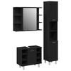 vidaXL Ensemble de mobilier de salle de bain avec &eacute;tag&egrave;re 3 pcs Noir