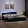 vidaXL Sommier &agrave; lattes de lit et matelas et LED vert fonc&eacute; 180x220cm velours