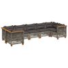 vidaXL Salon de jardin avec coussins 7 pcs gris r&eacute;sine tress&eacute;e